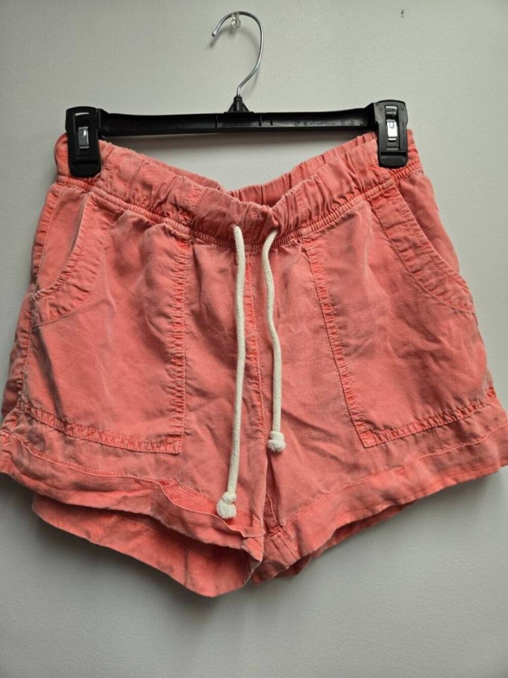 Aerie High Waisted Rope Drawstring Utility Shorts - Spicy Coral XS